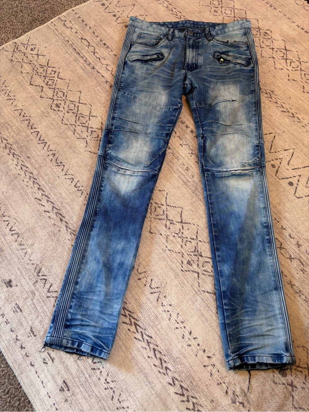 Smoke Rise Vintage Wash Biker Jeans